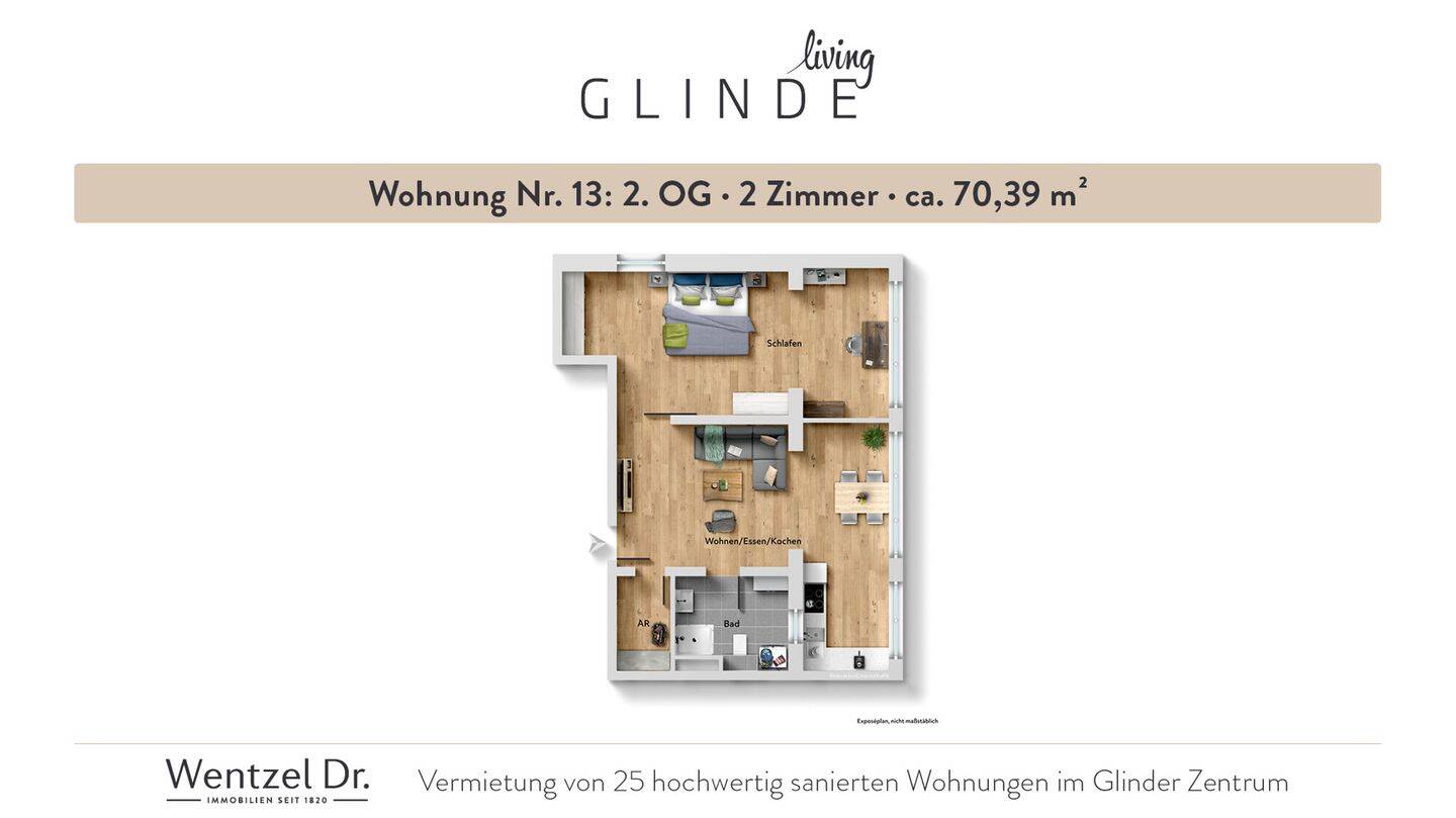 Moderne 2-Zimmer-Wohnungen in zentraler Lage von Glinde- Wentzel Dr., 21509 Glinde