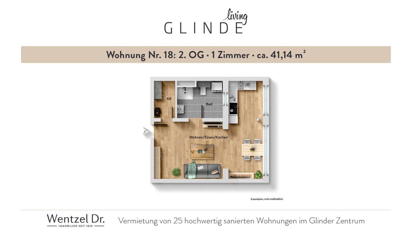 Moderne 1-Zimmer-Wohnungen im Neubau in Glinde- Wentzel Dr., 21509 Glinde