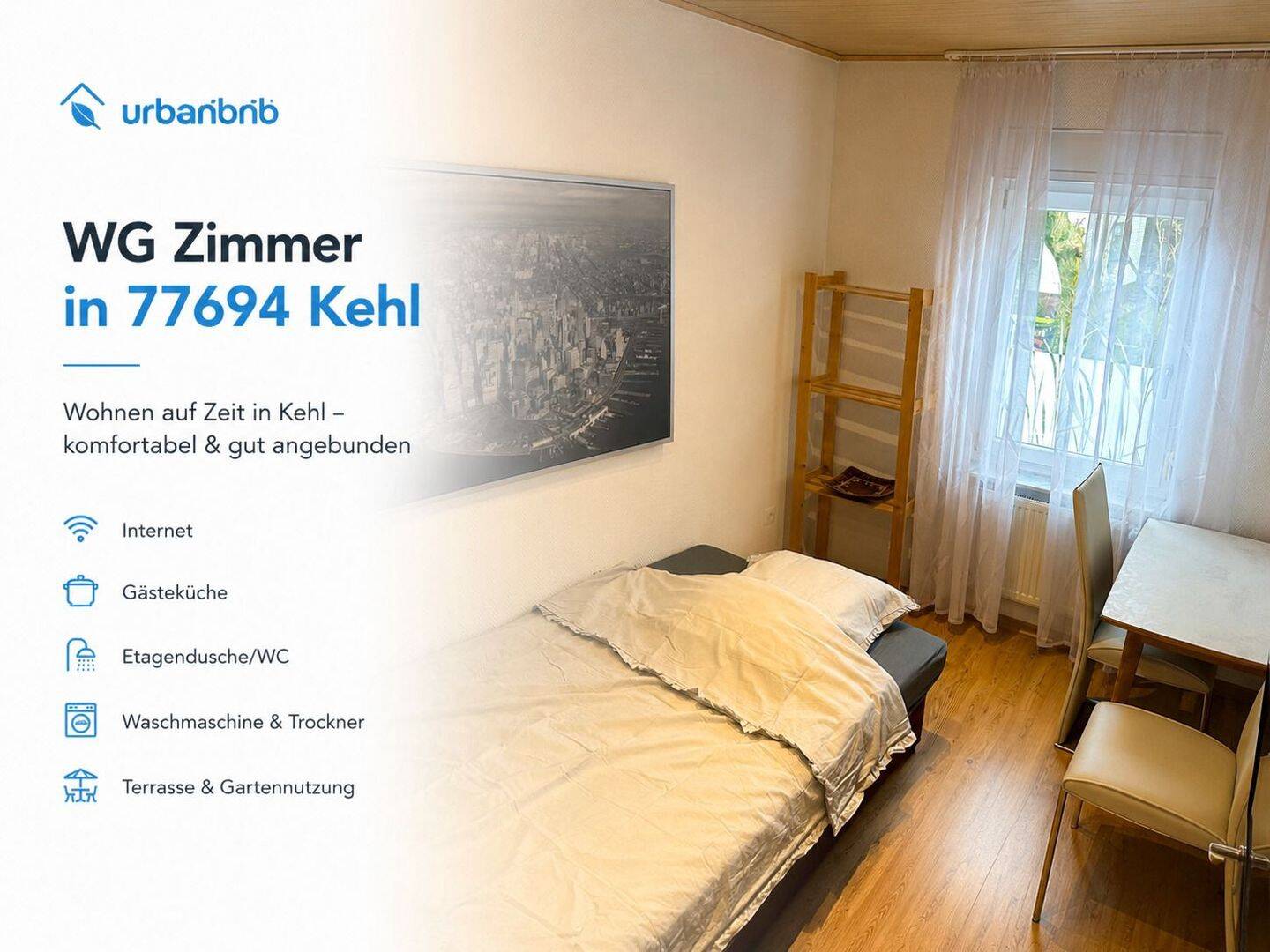 WG-Zimmer Kehl – Wohnen auf Zeit ab 1 Monat, 77694 Kehl