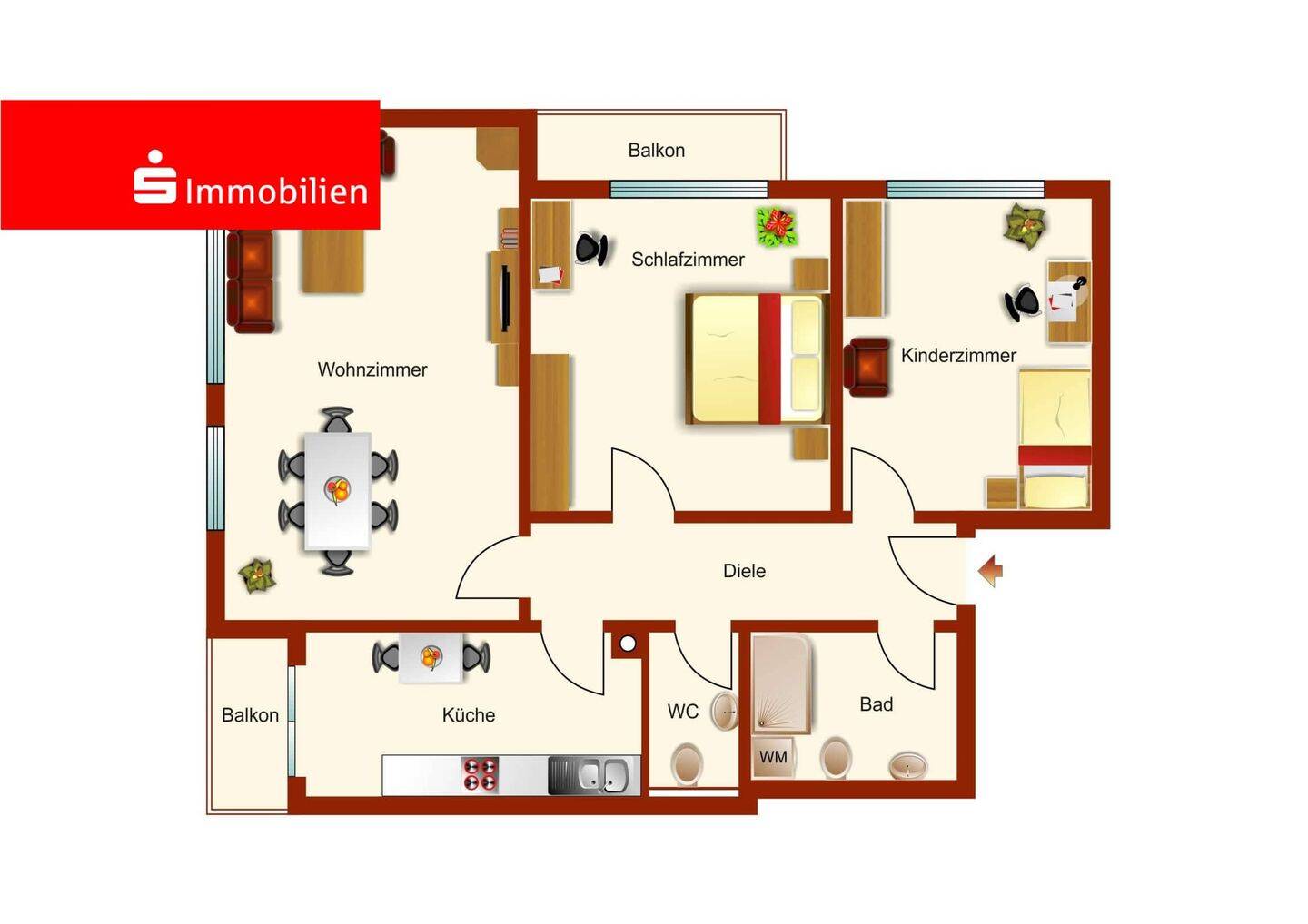 Renovieren und einziehen: 3-Zi mit Balkon, Gäste-WC und PKW-Stellpatz, 63454 Hanau