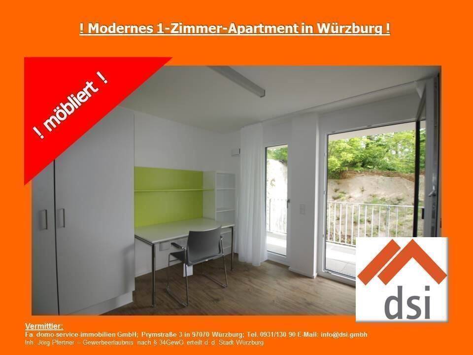 ! Moderne 1-Zimmer-Apartment, mit Balkon in Würzburg Nähe Uni-Klinik !, 97078 Würzburg (Grombühl Lindleinsmühle Versbach)