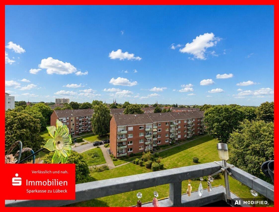 Etagenwohnung mit beeindruckendem Weitblick über Lübeck, frei zu übergeben, 23556 Lübeck (Buntekuh Sankt Lorenz Nord Sankt Lorenz Süd)