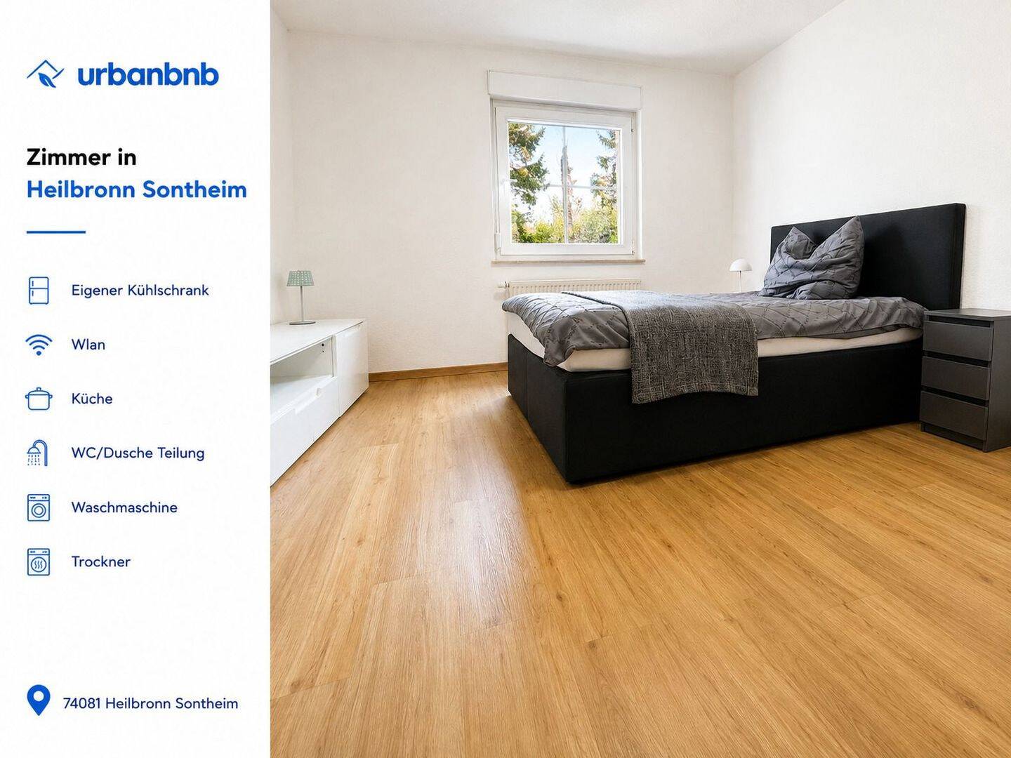 Möbliertes WG-Zimmer in Heilbronn: Flexibles Wohnen auf Zeit ab 1Monat, 74081 Heilbronn (Horkheim Klingenberg Sontheim)