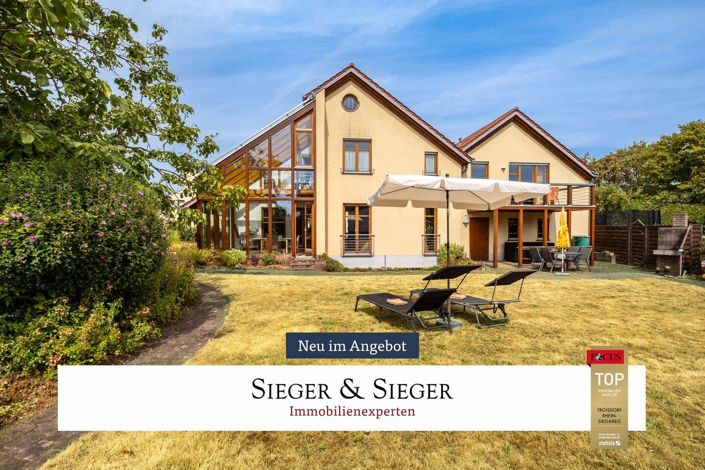 Exklusives Einfamilienhaus mit Einliegerpotenzial, Wintergarten, Sauna & großem Garten in Troisdorf, 53844 Troisdorf