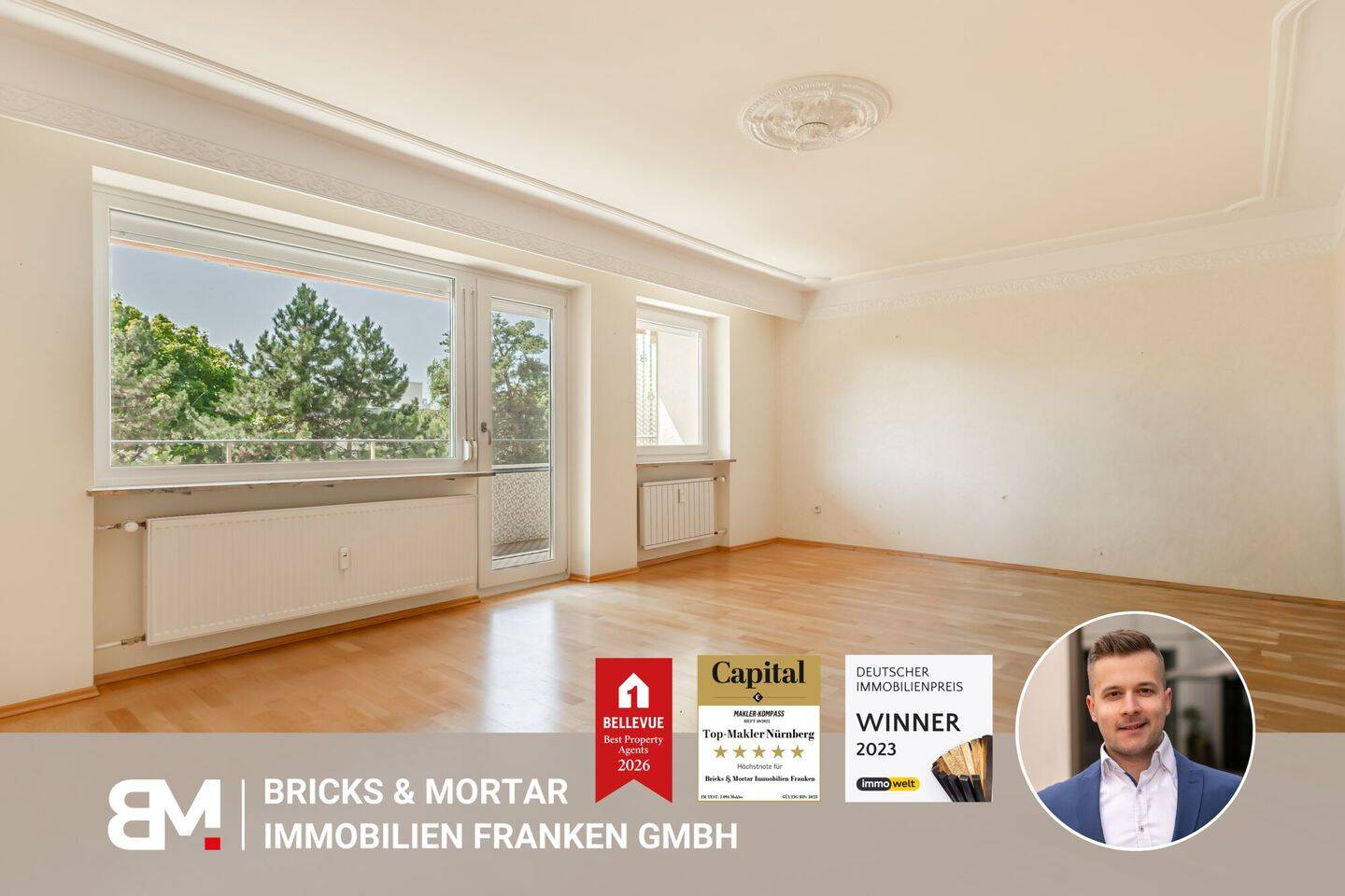 Charmante 3-Zimmer-Wohnung mit sonnigem Südbalkon und Tiefgaragenstellplatz, 90480 Nürnberg (Gleißhammer Mögeldorf Tiergarten Weichselgarten Zerzabelshof)