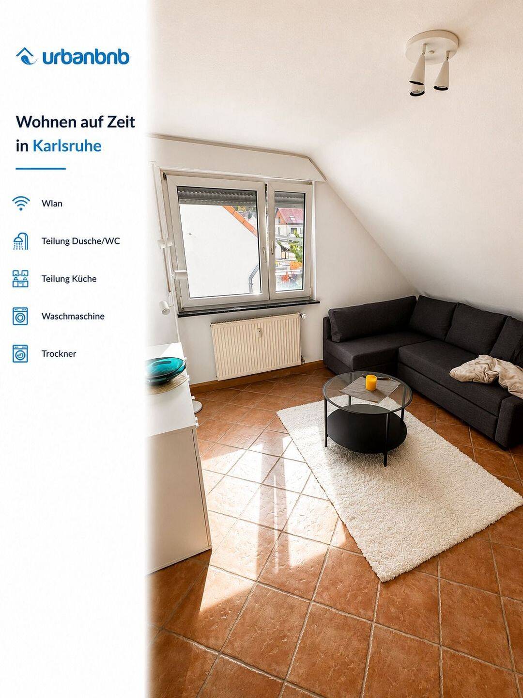 möbliertes Zimmer in Karlsruhe für Wohnen auf Zeit, 76228 Karlsruhe