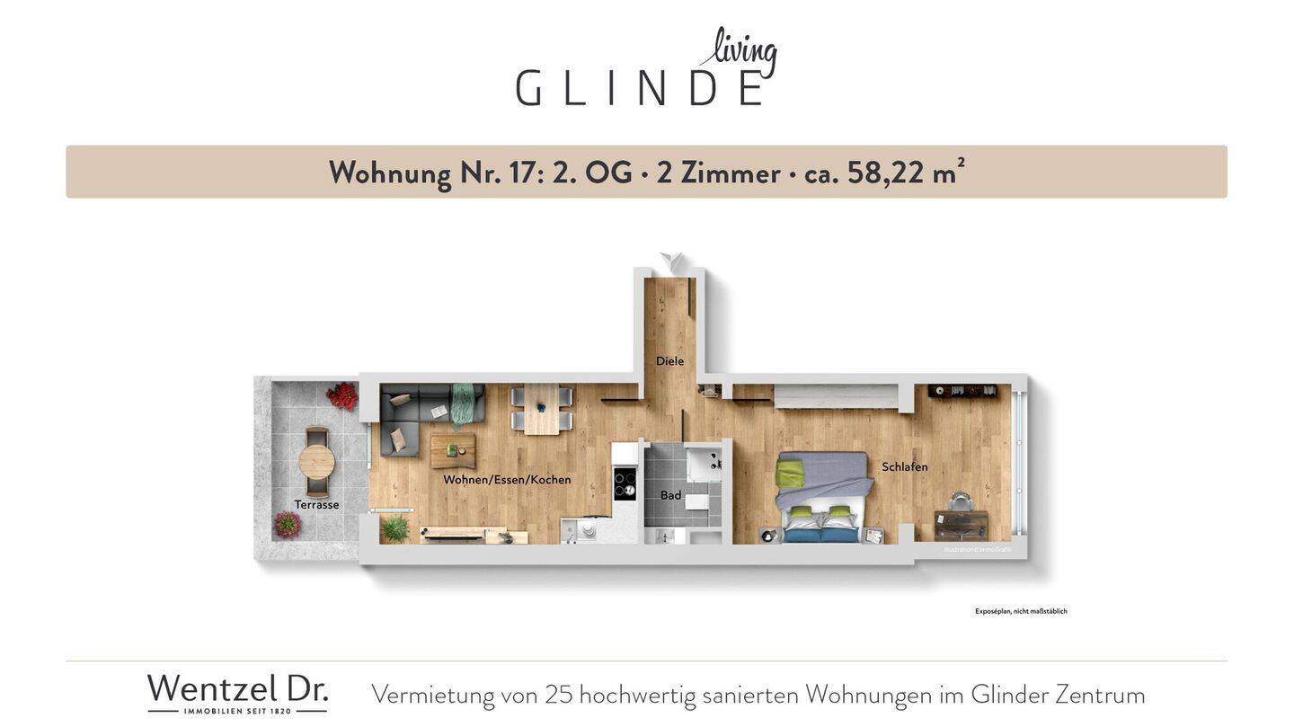 Attraktive 2-Zimmer-Wohnungen in Glinde in zentraler Lage – Wentzel Dr., 21509 Glinde