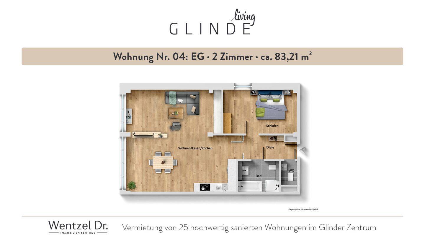 Kompakt und stilvoll – 2-Zimmer-Wohnungen in der Mühlenstraße Glinde – Wentzel Dr., 21509 Glinde
