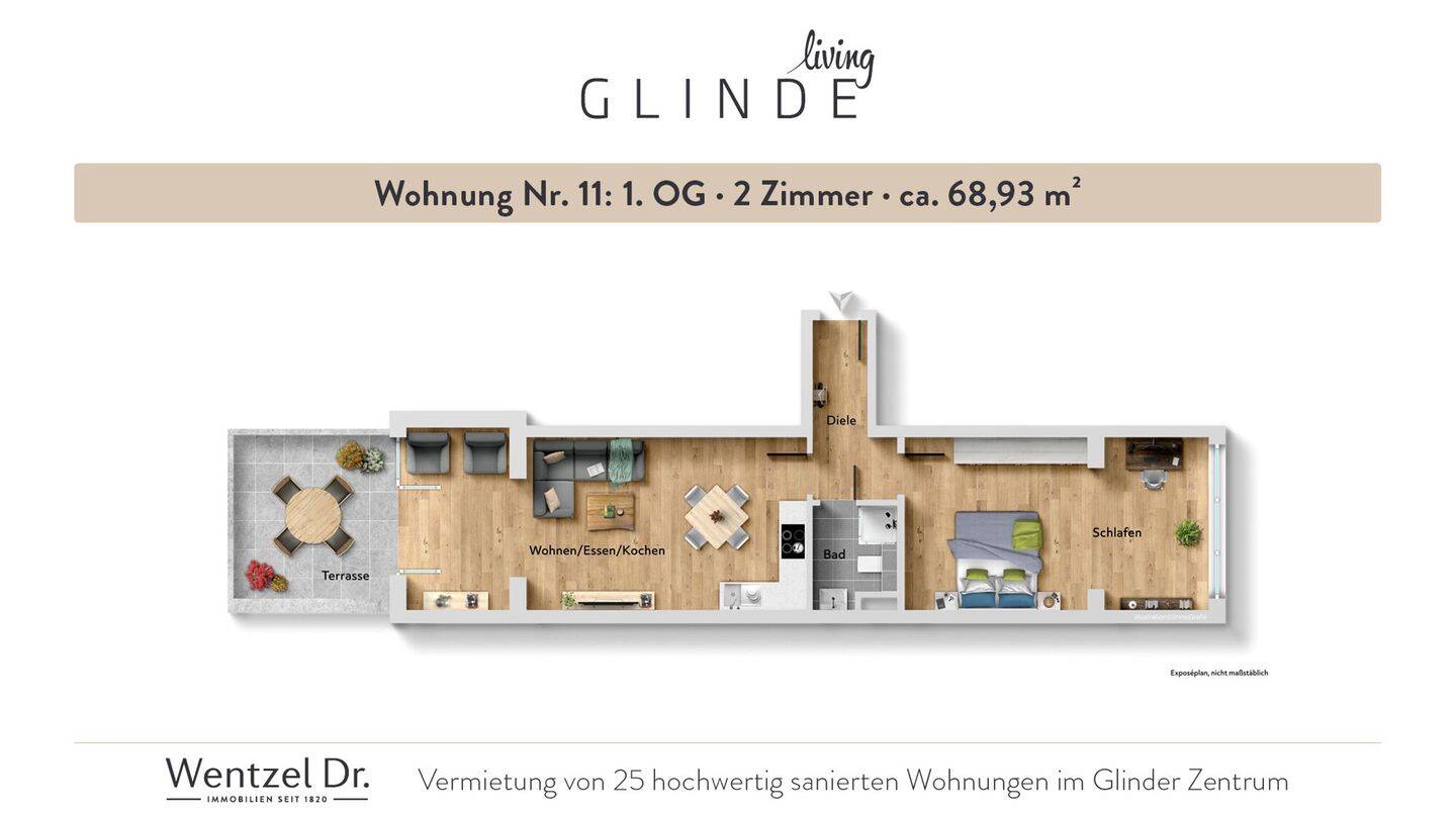 Moderne 2-Zimmer-Wohnungen in zentraler Lage von Glinde- Wentzel Dr., 21509 Glinde