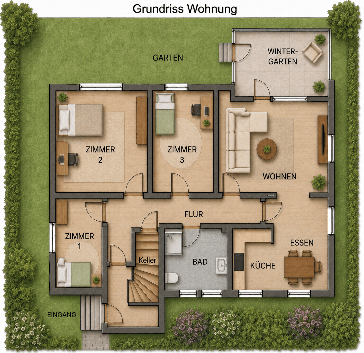 Helle neu renovierte 5-Zimmer Wohnung in Wilburgstetten, 91634 Wilburgstetten