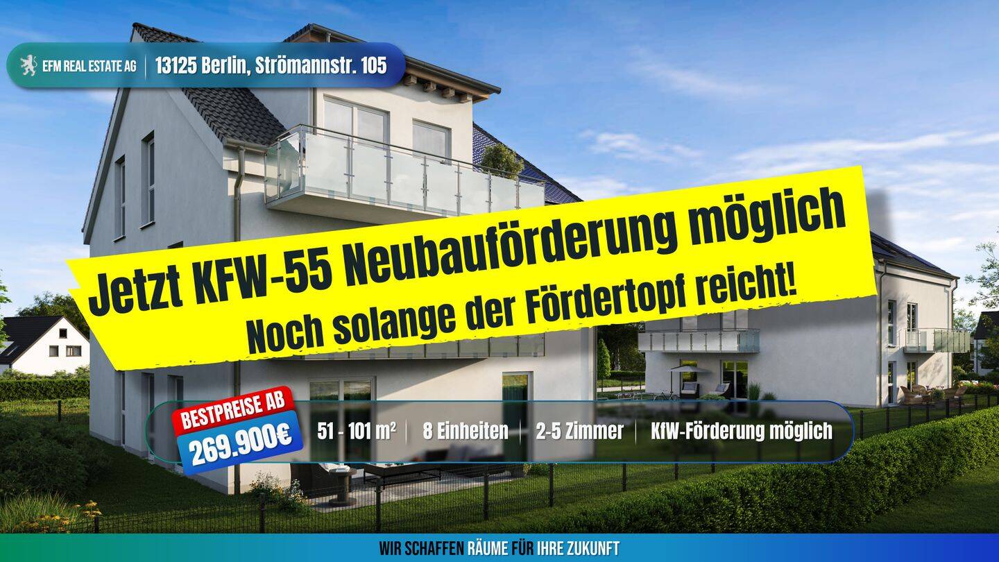 ++BESTPREIS mit KfW55-Darlehen ++ NEUBAU 3 ZKB MIET-/ENERGIESPAREND mit 5% AfA, 13125 Berlin (Pankow Buch Französisch Buchholz Karow)