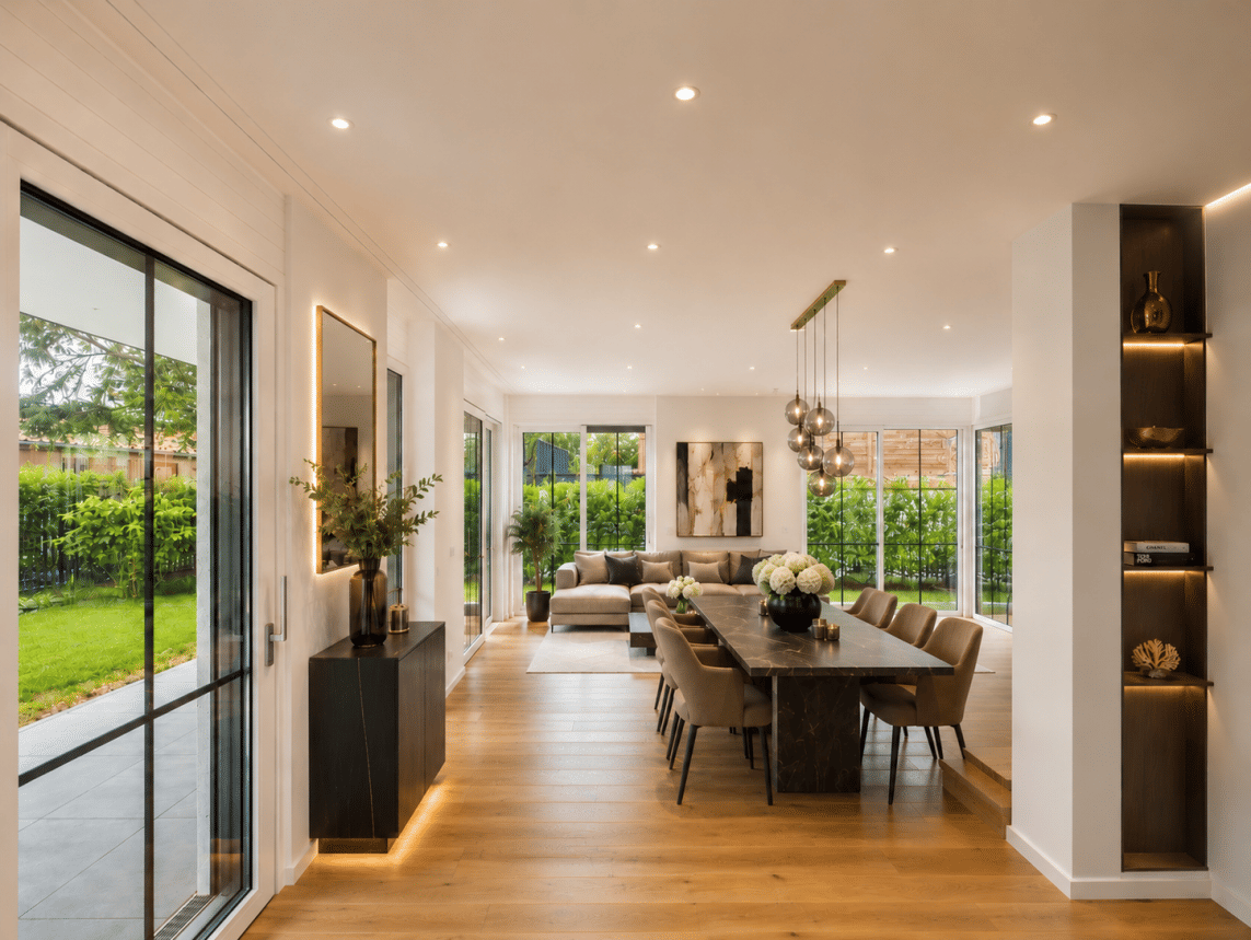 Exklusives Neubau-Einfamilienhaus mit sonnigem Garten, Hobbybereich & 3 Tief-garagenstellplätzen, 82064 Straßlach-Dingharting
