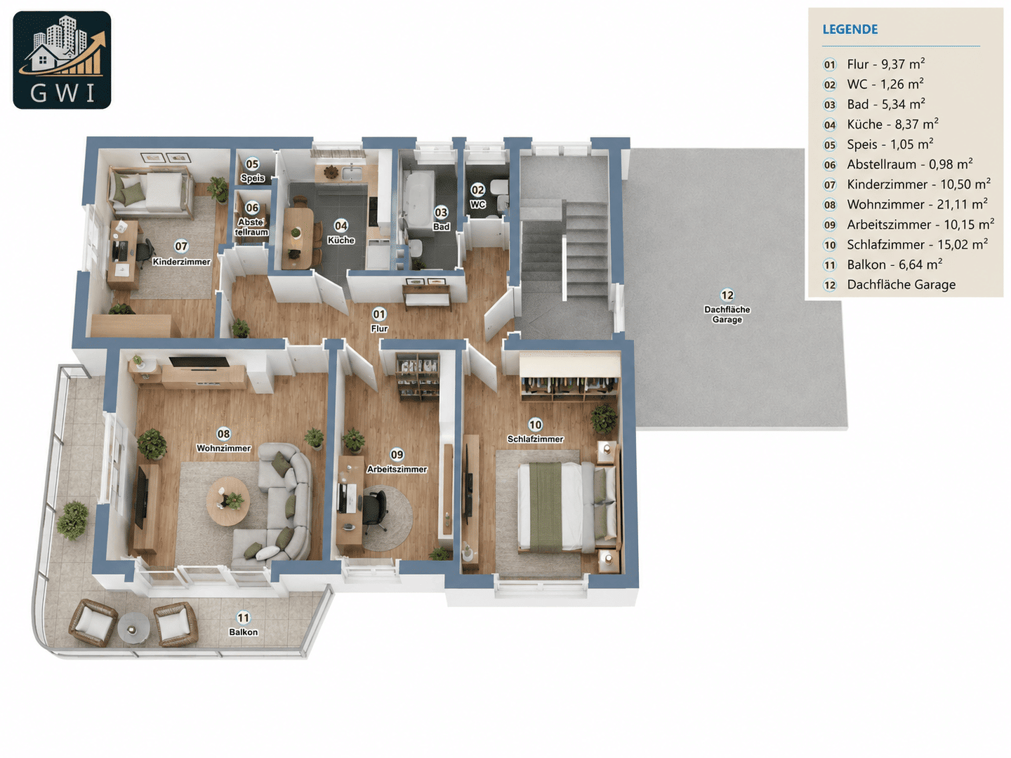 Großzügige 4-Zimmer-Wohnung mit Balkon & Garage in Hof, 95030 Hof (Epplas Innenstadt Osseck Unterkotzau Wölbattendorf)
