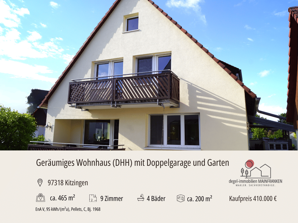 Großzügige Doppelhaushälfte mit Wellnessbereich, 4 Bädern, ausgebautem Spitzboden & Doppelgarage in ruhiger Lage von Kitzingen, 97318 Kitzingen
