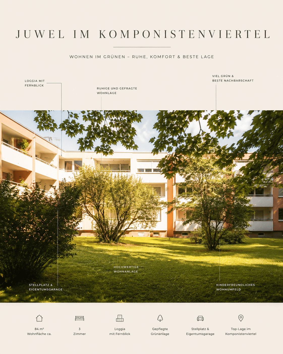 SONNIGE 3-Zimmer-Wohnung : Lebensqualität inklusive mit großer Loggia, KellerRAUM & Garage im Komponistenviertel, 12247 Berlin (Steglitz-Zehlendorf Lankwitz Steglitz)