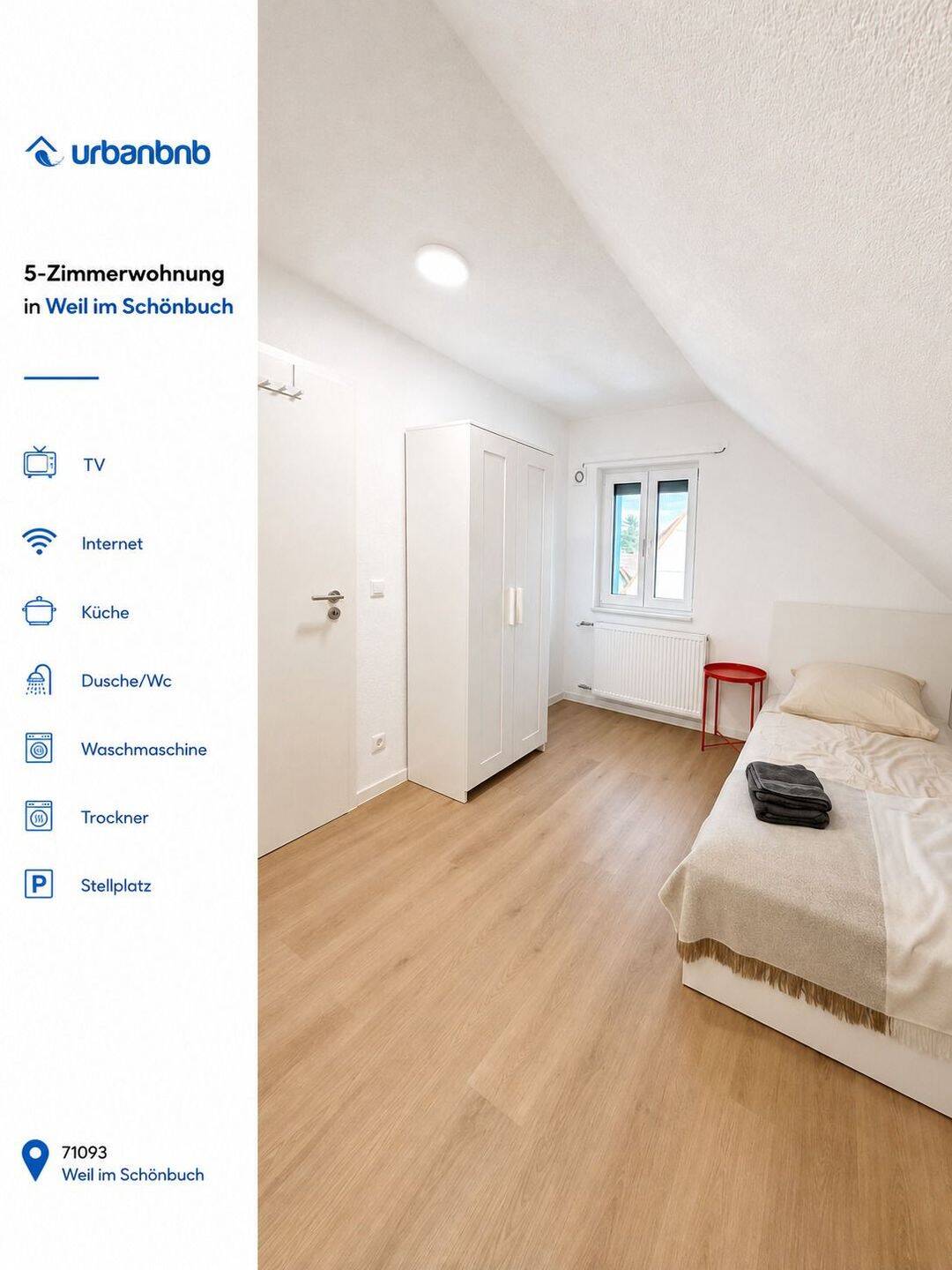 Möblierte 5-Zimmerwohnung Weil im Schönbuch – Wohnen auf Zeit ab 1 Monat, 71093 Weil im Schönbuch