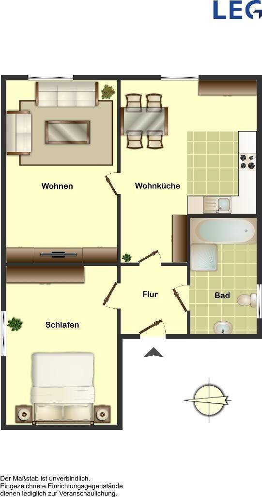 Frisch renovierte 2-Zimmer-Wohnung in Neubeckum, 59269 Beckum