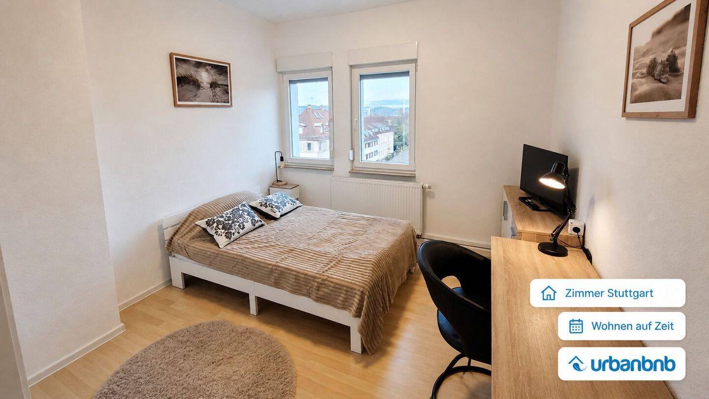 Möbliertes WG-Zimmer Stuttgart Ost – Wohnen auf Zeit ab 1 Monat, 70188 Stuttgart (Mitte Ost)