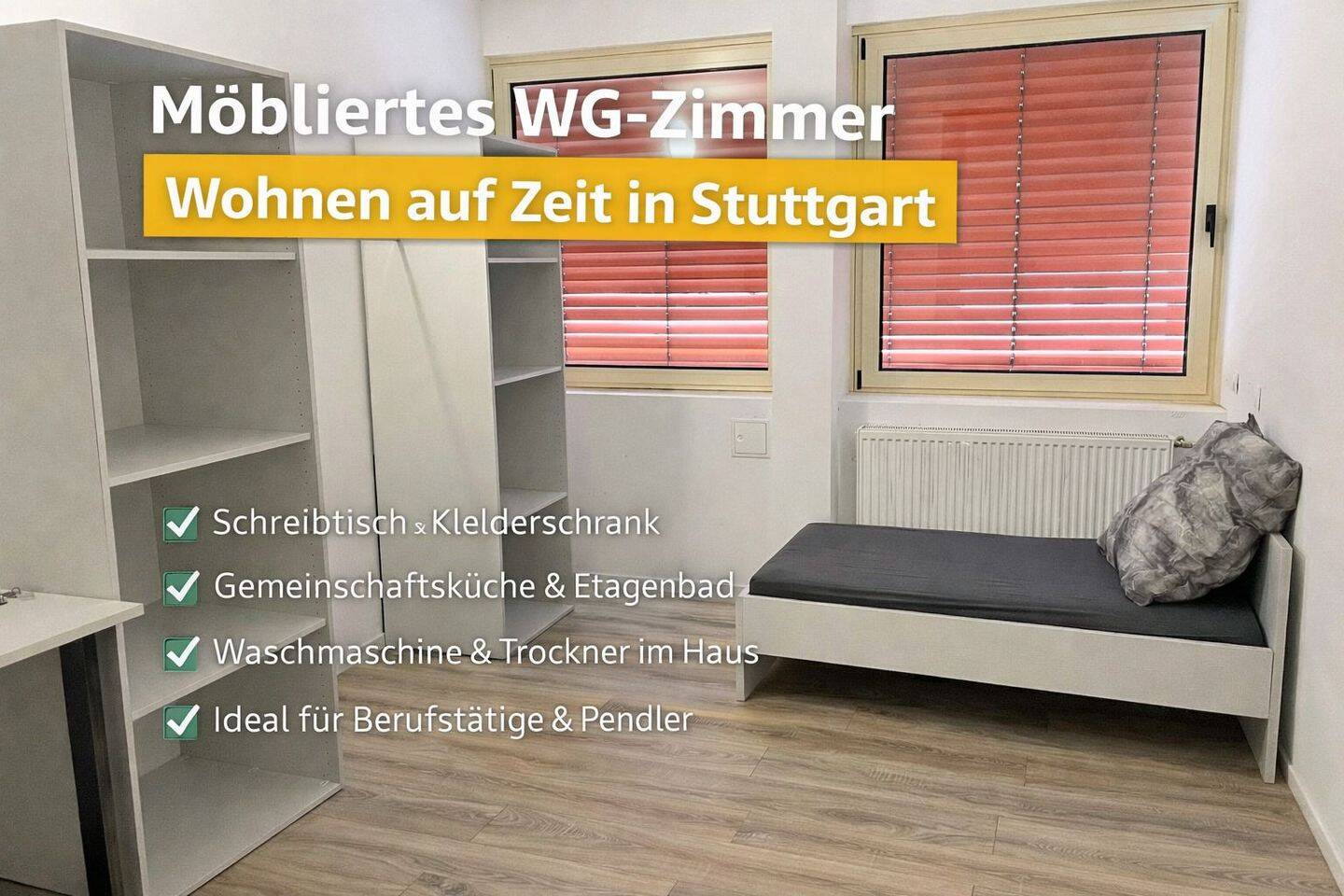 Zimmer in Stuttgart zu mieten – möbliert auf Zeit schon ab 1 Monat, 70327 Stuttgart