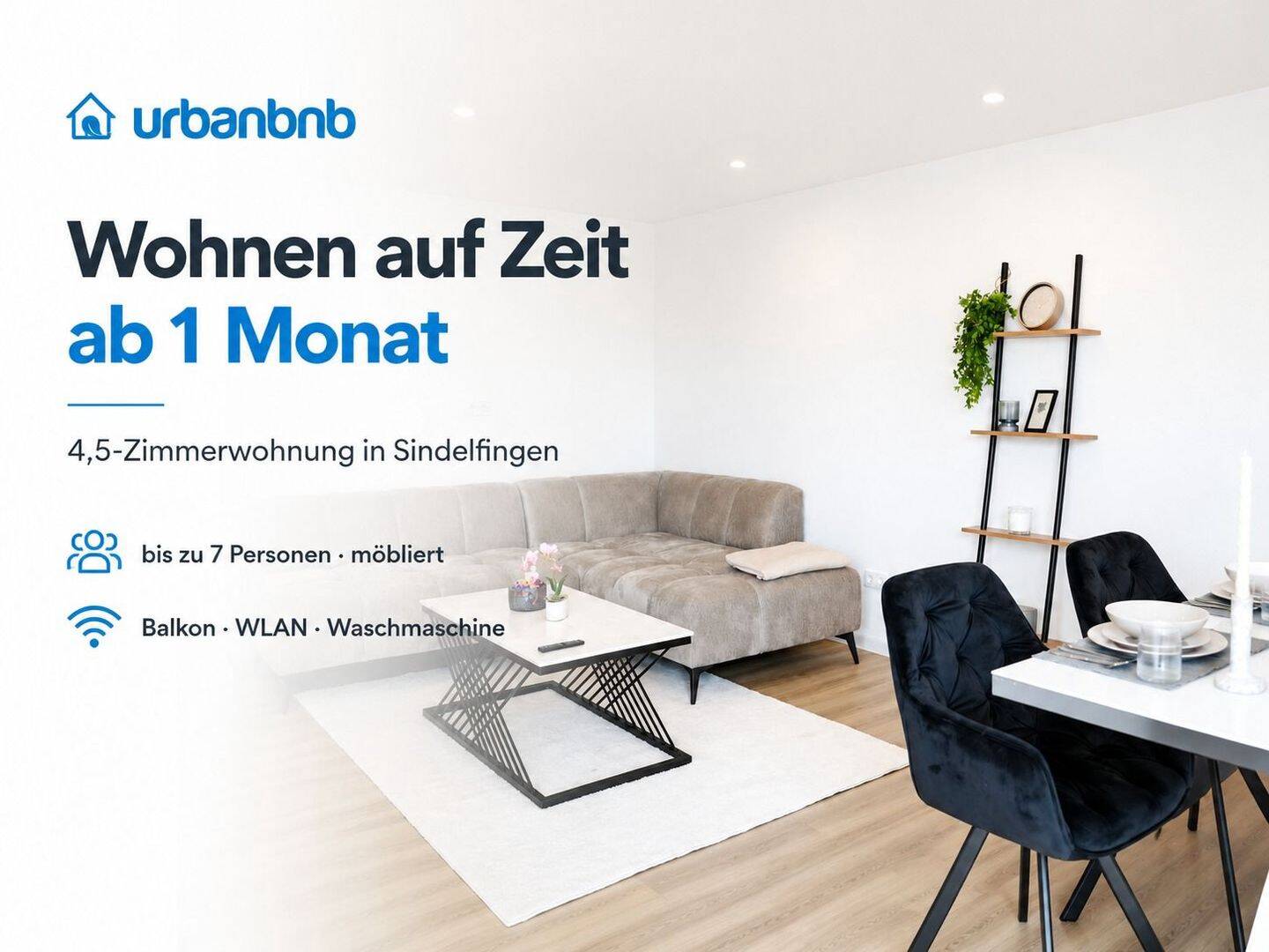 Möblierte 4-Zimmerwohnung in Sindelfingen – Wohnen auf Zeit ab 1 Monat, 71063 Sindelfingen