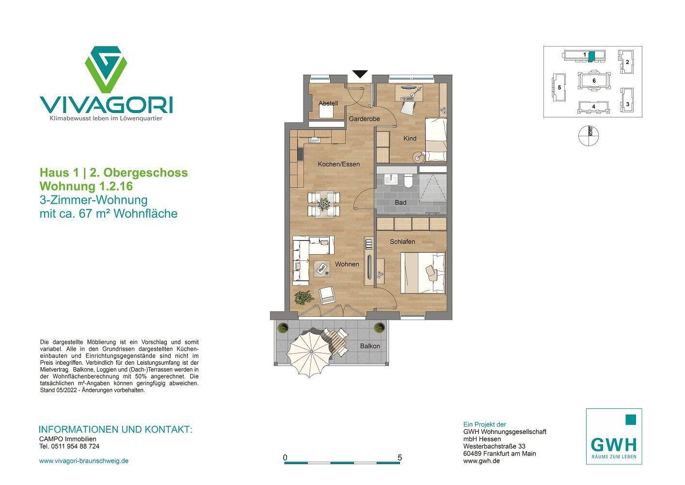 Charmante Wohnung in Braunschweig, 38126 Braunschweig (Braunschweig Lindenbergsiedlung Mascherode Rautheim Südstadt)
