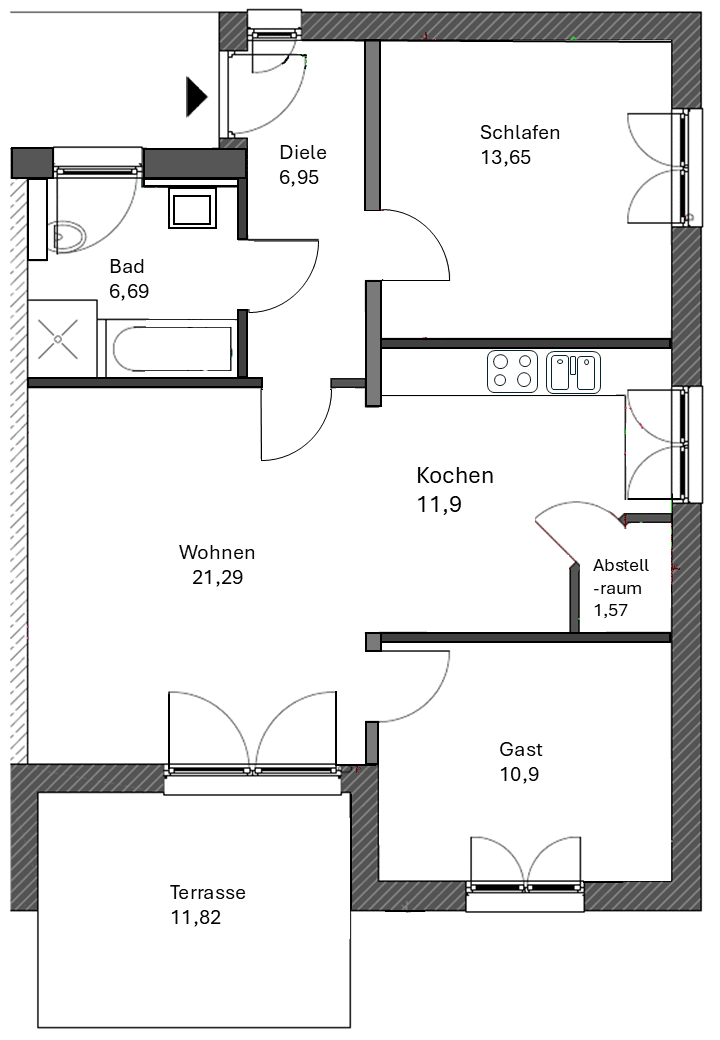 Erdgeschosswohnung in Schlitz – Neubau – Erstbezug, 36110 Schlitz