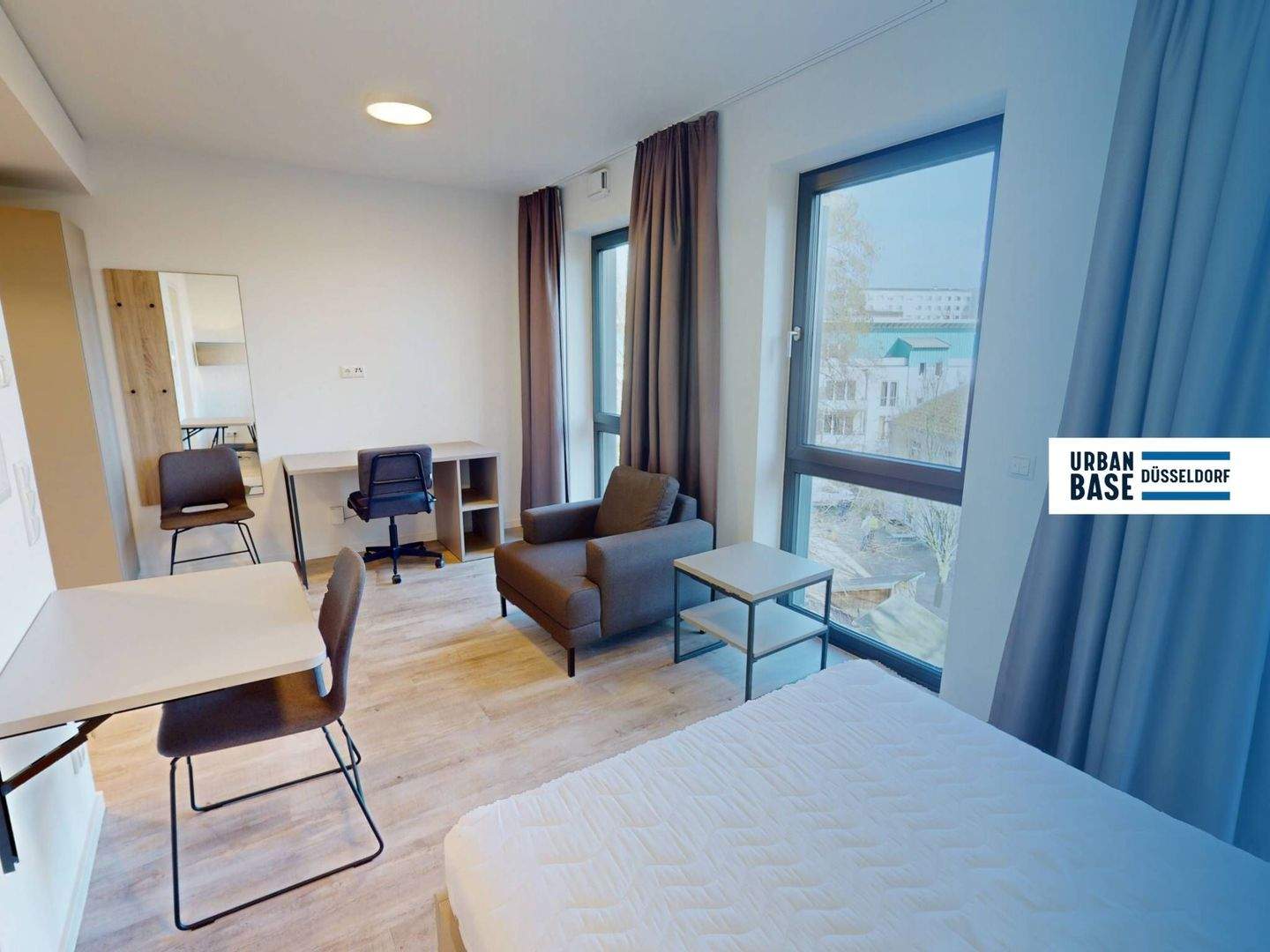 URBAN BASE: Vollmöbliertes Smart-Apartment mit EBK, ALL-IN-MIETE, UVM. am Rheinufer, 40225 Düsseldorf (Bilk Flehe Oberbilk Wersten)