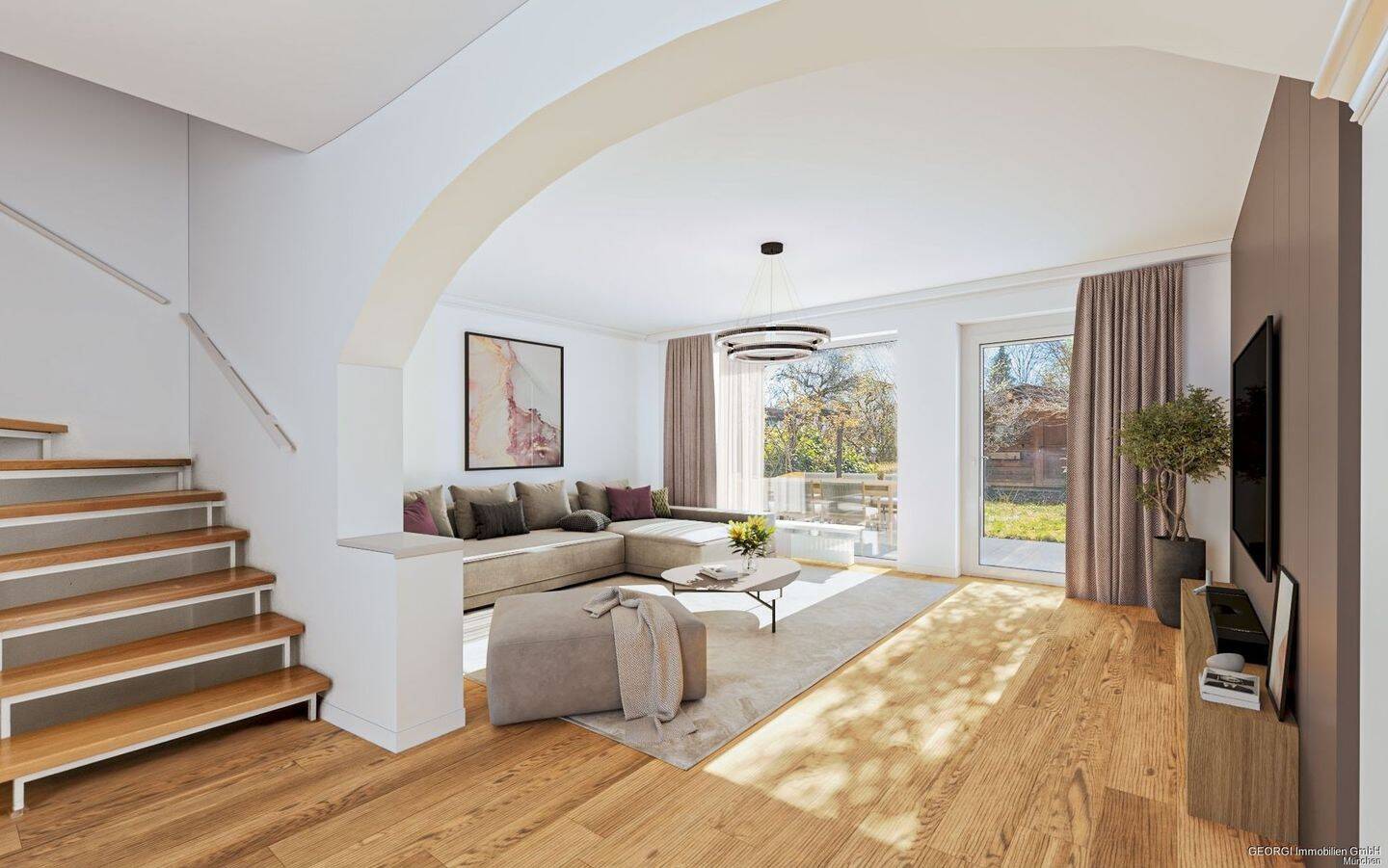 GEORGI: Lichtdurchflutetes Reihenmittelhaus mit sonniger Südterrasse in ruhiger Lage, 82041 Oberhaching