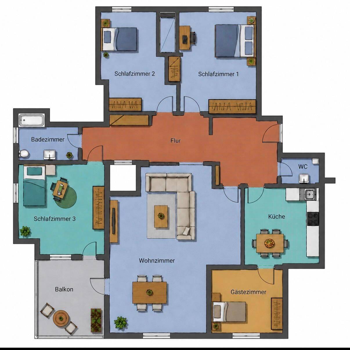 Großzügige 5-Zimmer-Wohnung mit Balkon in attraktiver Lage, 78464 Konstanz