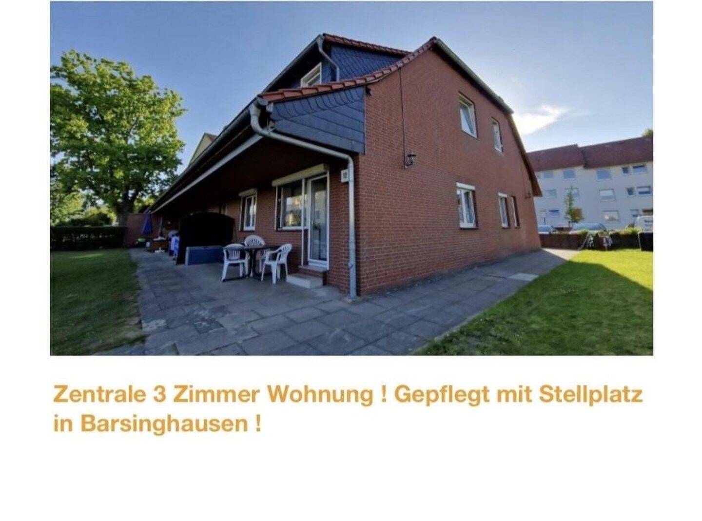 Zentrale 3 Zimmer Eigentumswohnung mit Stellplatz und Terasse/Garten, 30890 Barsinghausen