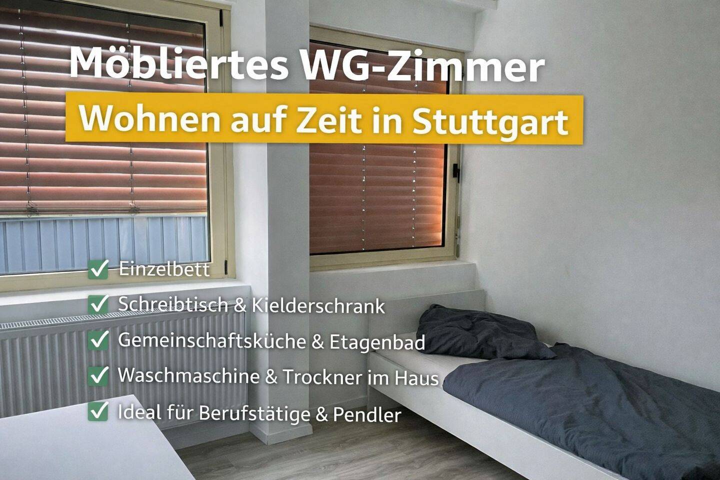 WG Zimmer in Stuttgart – günstig und flexibel für Wohnen auf Zeit mieten, 70327 Stuttgart