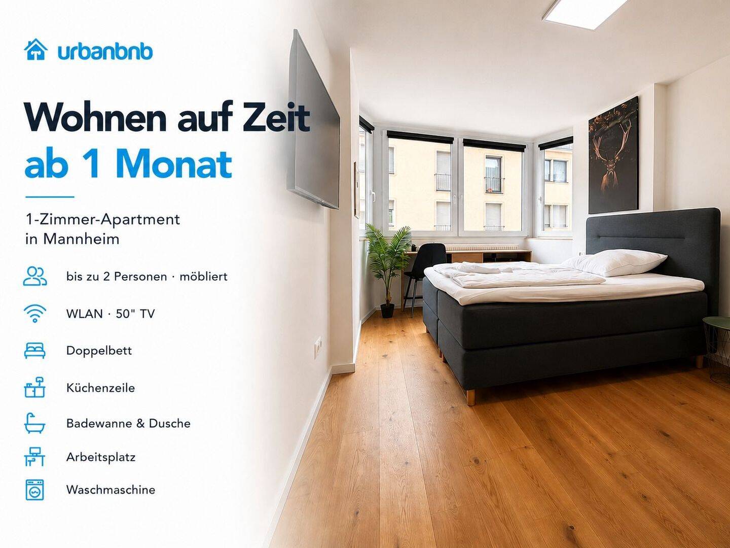 Möblierte 1-Zimmerwohnung Mannheim- Wohnen auf Zeit, 68161 Mannheim (Innenstadt Oststadt Quadrate Schwetzingerstadt)