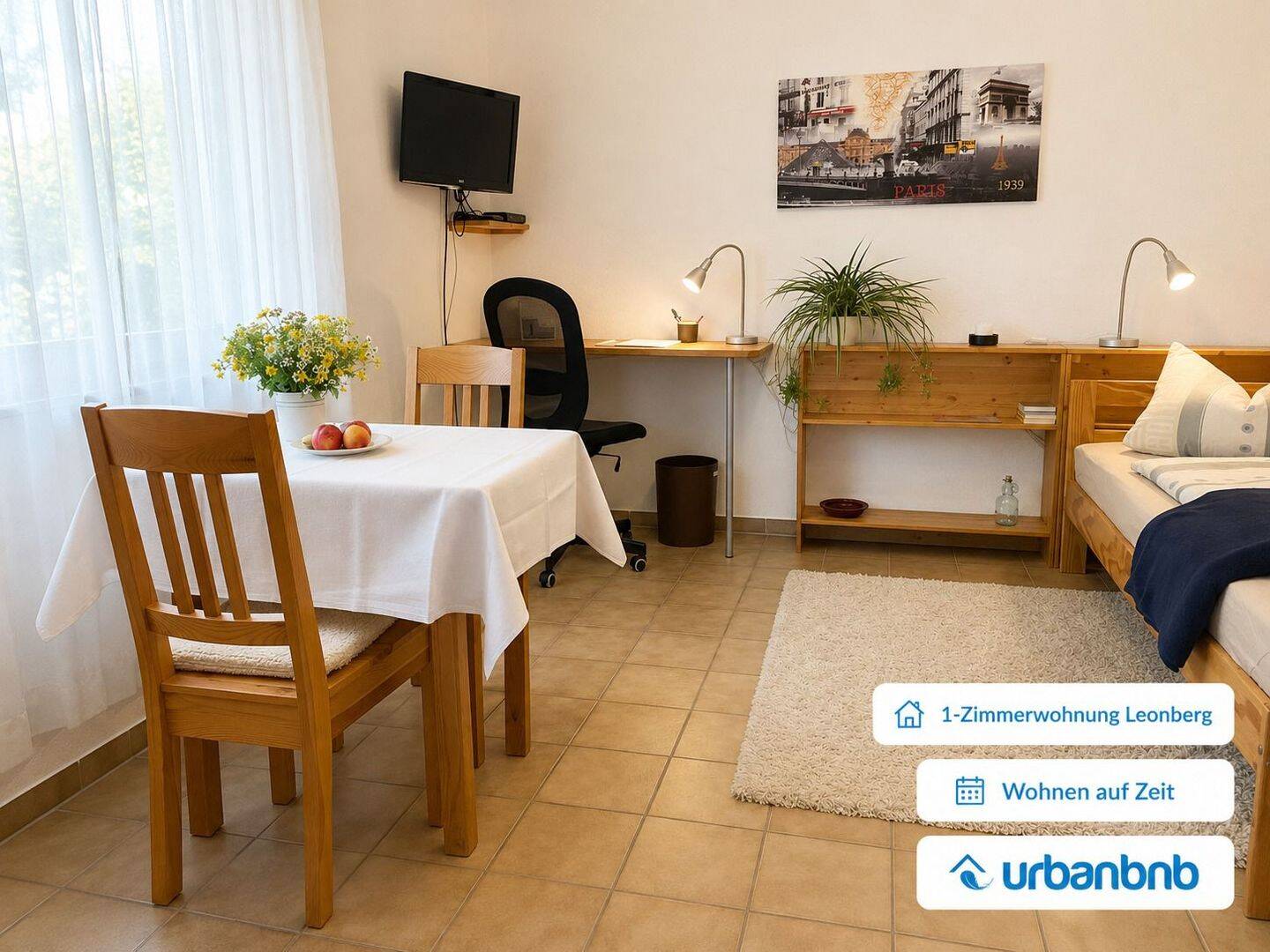 Wohnen auf Zeit in Leonberg in dieser hübschen 1-Zimmerwohnung mit Küche., 71229 Leonberg