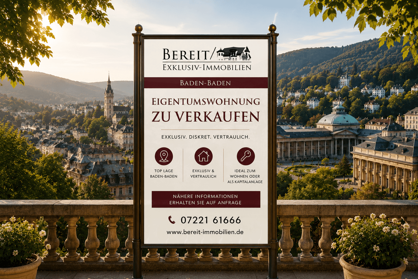 Luxuriöse Penthouse-Wohnung direkt in der Stadtmitte, 76530 Baden-Baden (Ebersteinburg Innenstadt Lichtental Varnhalt Weststadt)
