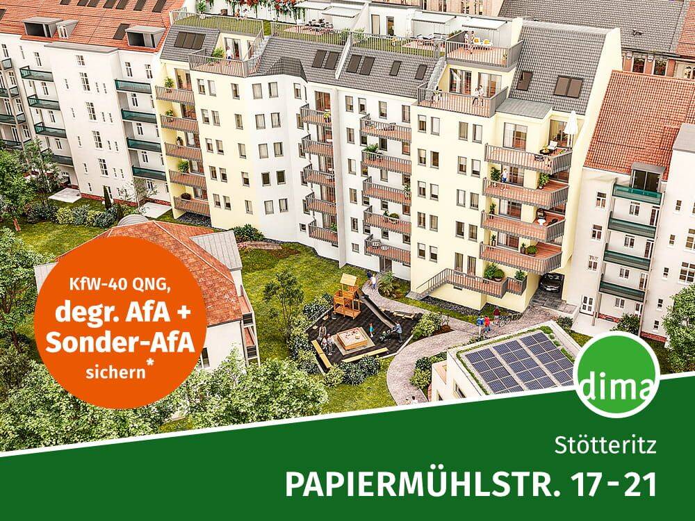 KfW-40 mit QNG: moderner 3-Raum-Traum mit großem Balkon zum Hof, 2 Bädern, Kellerabteil u.v.m., 4299 Leipzig (Probstheida Stötteritz)