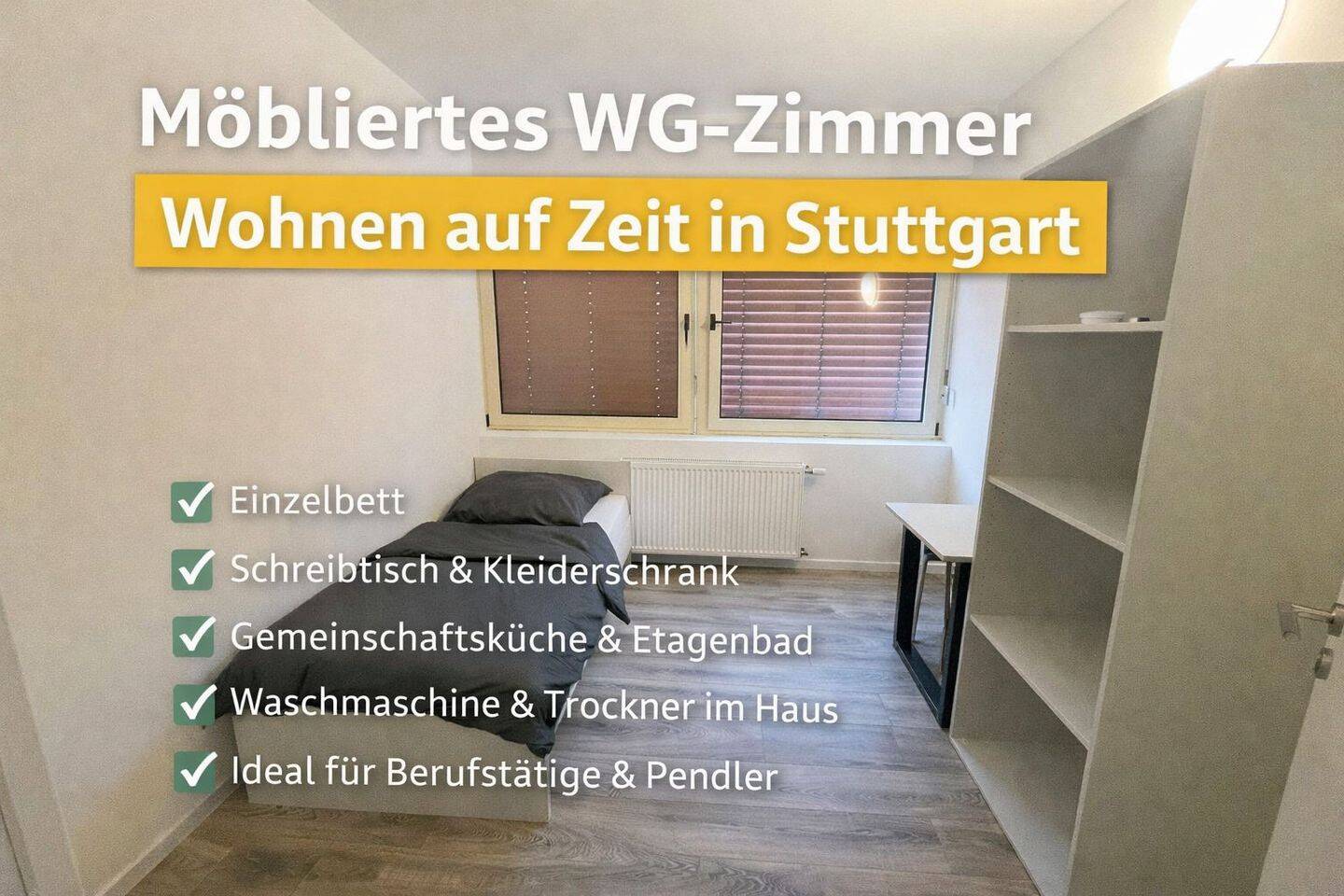 möbliertes WG Zimmer in Stuttgart mieten ab 1 Monat, 70327 Stuttgart