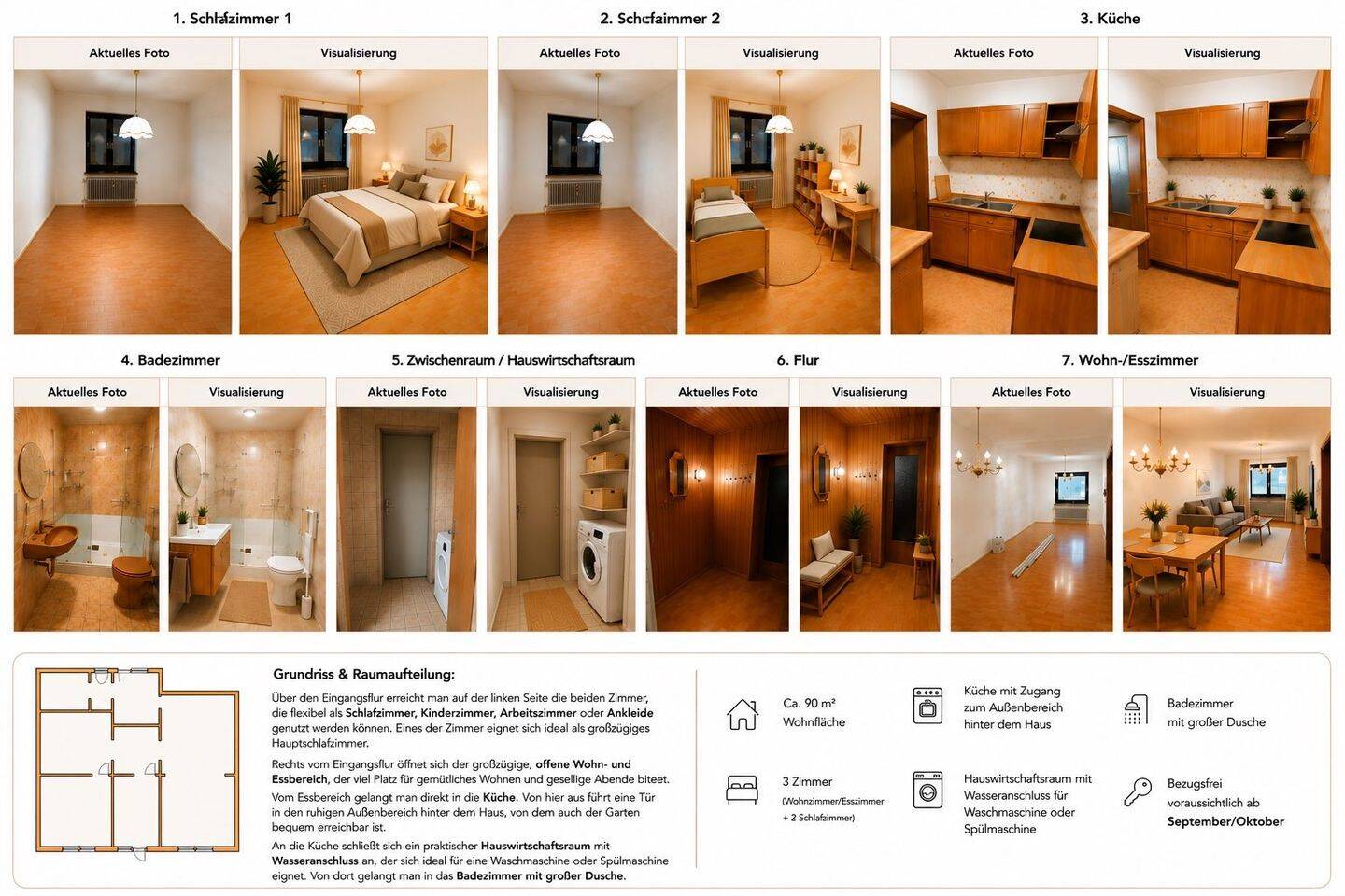 3-Zimmer-Wohnung (EG) ab 01.09.26 in Hostenbach zu vermieten, 66787 Wadgassen