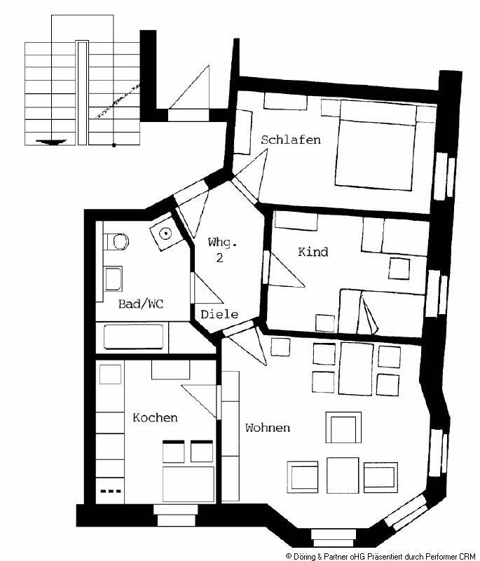 Schicke, optimal aufgeteilte 3-Raum-Wohnung mit Personenaufzug im 2.OG !, 7548 Gera