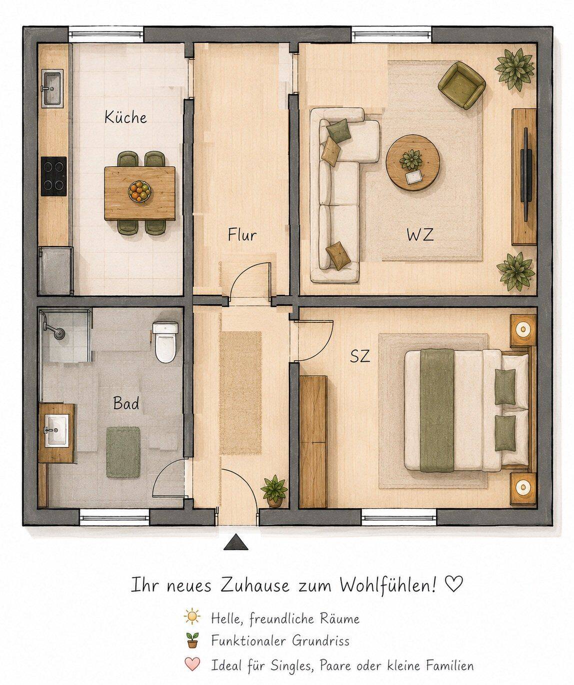 frisch sanierte 2 Zimmer Wohnung, 67595 Bechtheim