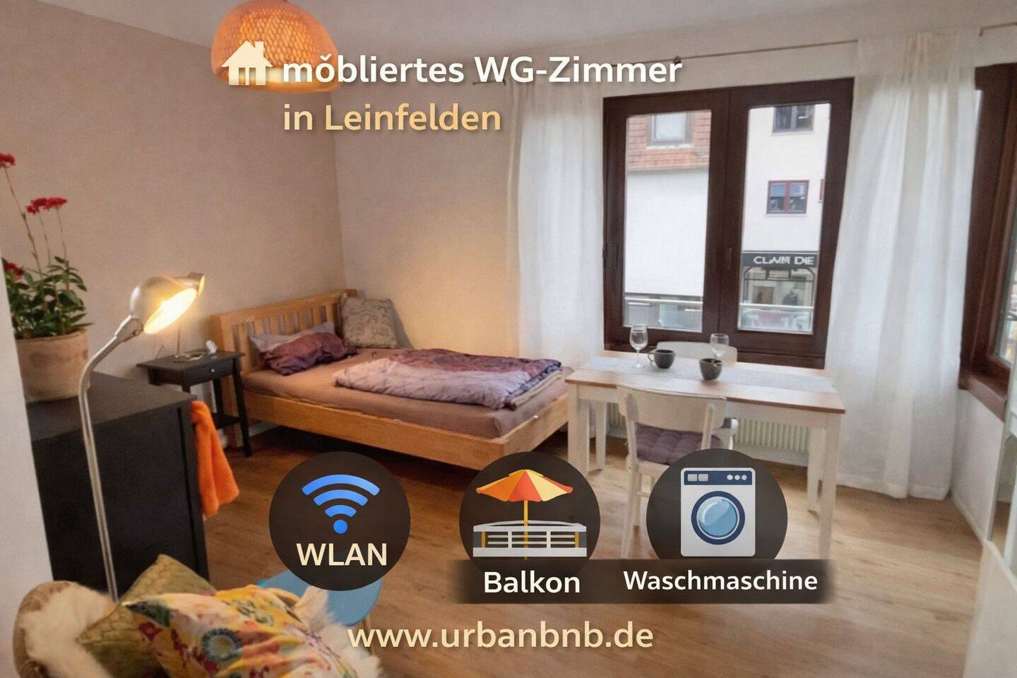 möbliertes WG-Zimmer in Leinfelden, Nähe Stuttgart für Wohnen auf Zeit, 70771 Leinfelden-Echterdingen