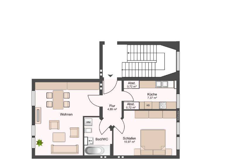 Zentral gelegene 2-Zimmerwohnung in Wiesbaden, 65183 Wiesbaden (Wiesbaden)