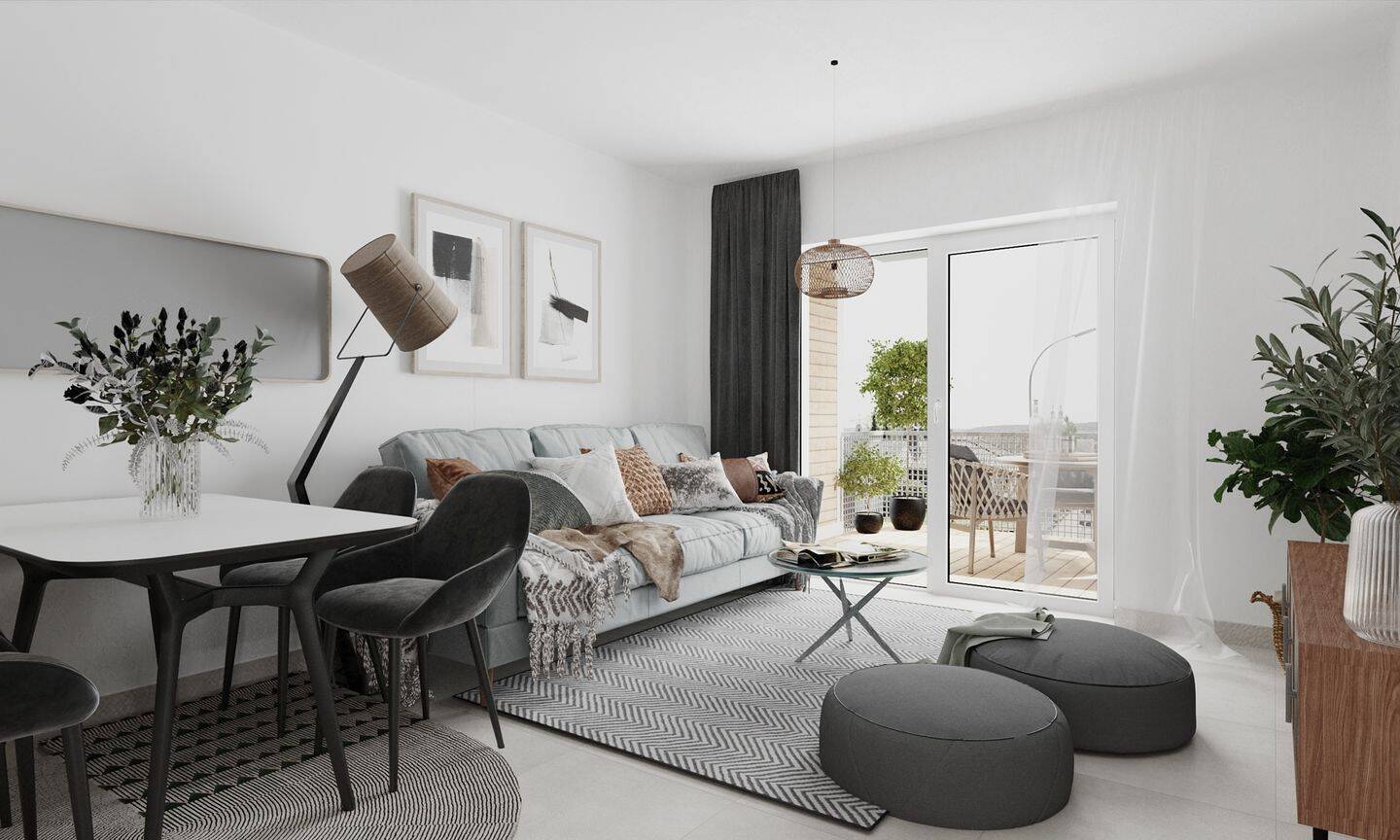 Stilvolles Wohnen mit Nachhaltigkeitskonzept – KfW-Effizienzhaus 40; 2-Zimmer mit Balkon – provisionsfrei, 83308 Trostberg