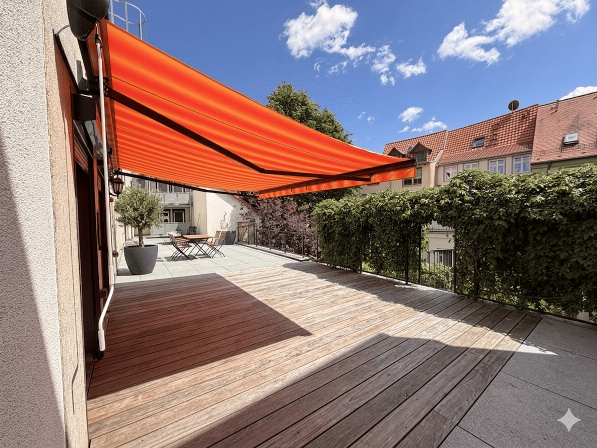 Einzigartiges Wohnen im Hinterhaus – Charmante Maisonette-Wohnung mit spektakulärer 50 qm Sonnenterrasse in der Erfurter Altstadt, 99084 Erfurt (Altstadt Brühlervorstadt Löbervorstadt)