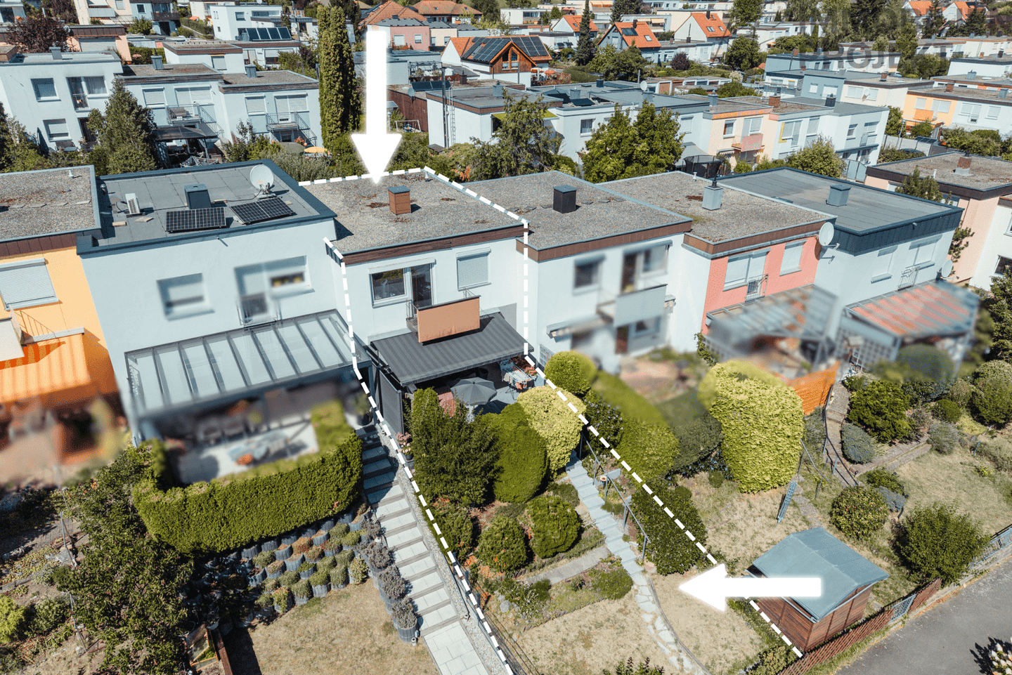 Familientraum im Hussengut – Gepflegtes Reihenmittelhaus mit Garten, Terrassen, Balkon & Garage, 95445 Bayreuth