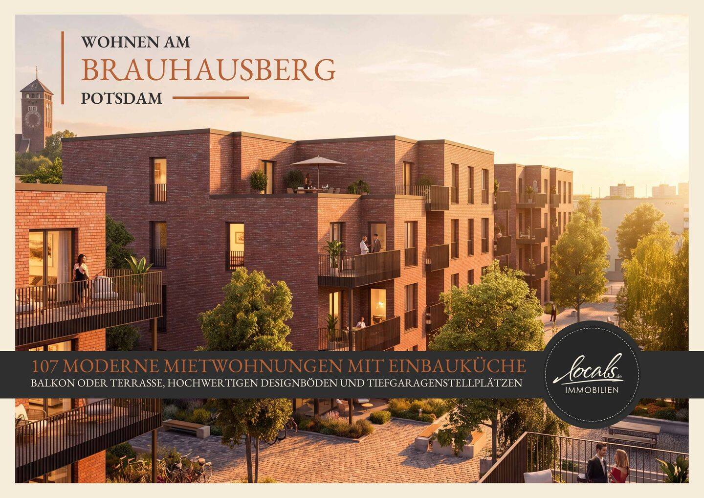 107 neue Mietwohnungen inkl. Einbauküche / H2-03-14 | 4-Zi. II | 3.OG | Balkon mit Westausrichtung, 14473 Potsdam (Südliche Innenstadt Teltower Vorstadt Templiner Vorstadt)
