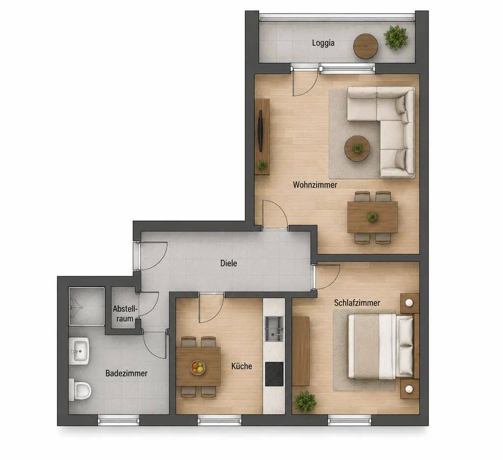Frisch Sanierte 2-Zimmer-Wohnung mit Einbauküche Nürnberg – ab sofort bezugsfrei, 90451 Nürnberg (Eibach Hafen Maiach Reichelsdorf Röthenbach bei Schweinau)