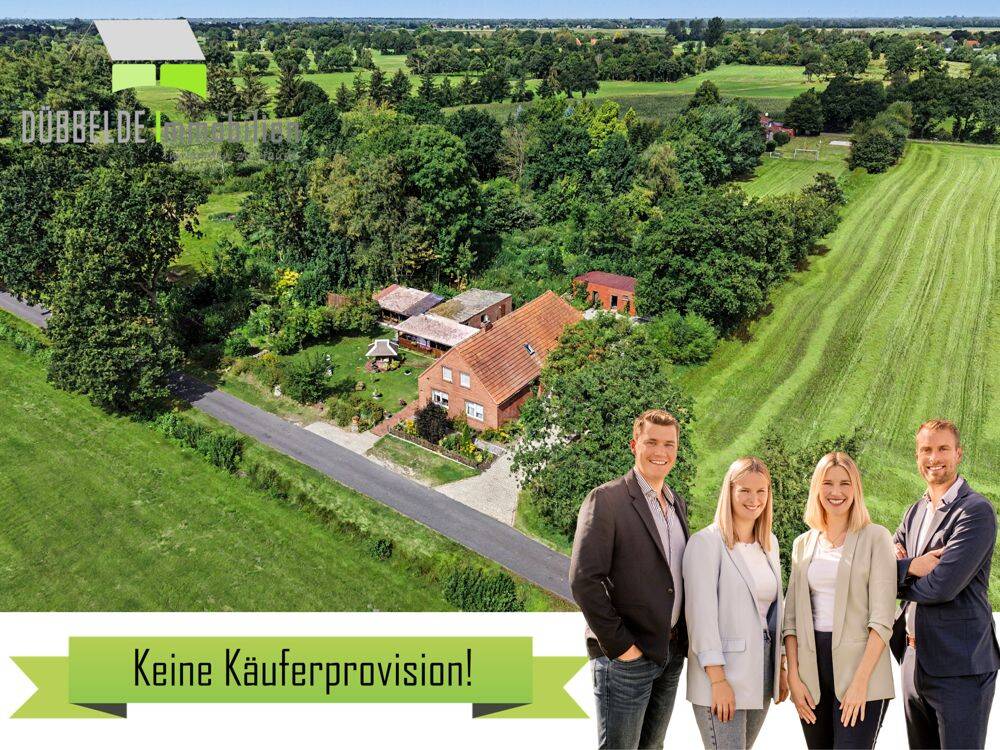 Großefehn: Sanierungsbedürftiges Fehnhaus in Alleinlage auf einem Hektar Land, 26629 Großefehn