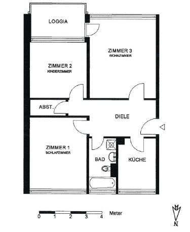 Geräumige 3 – Zimmer Wohnung sucht einen Nachmieter, 90461 Nürnberg