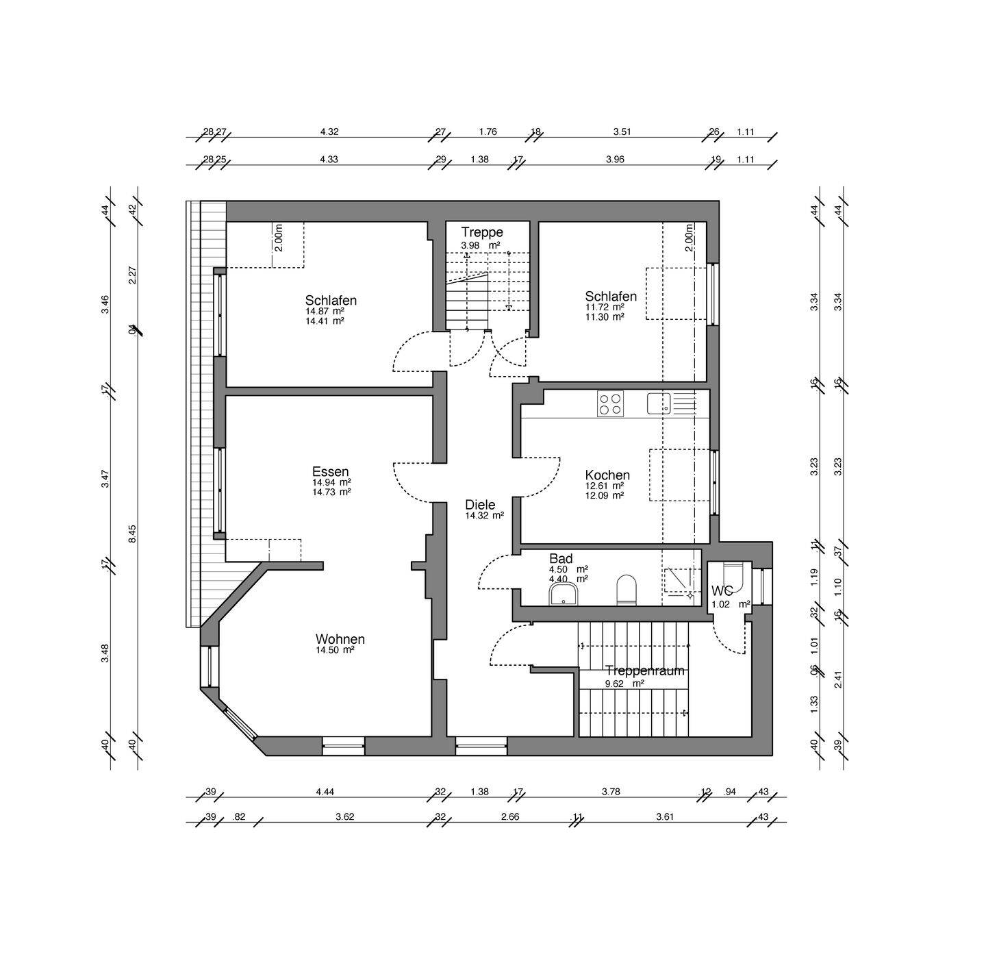 4-Zimmer Wohnung in 3-Fam.-Haus, ca. 86m², 42657 Solingen (Höhscheid Solingen-Mitte)