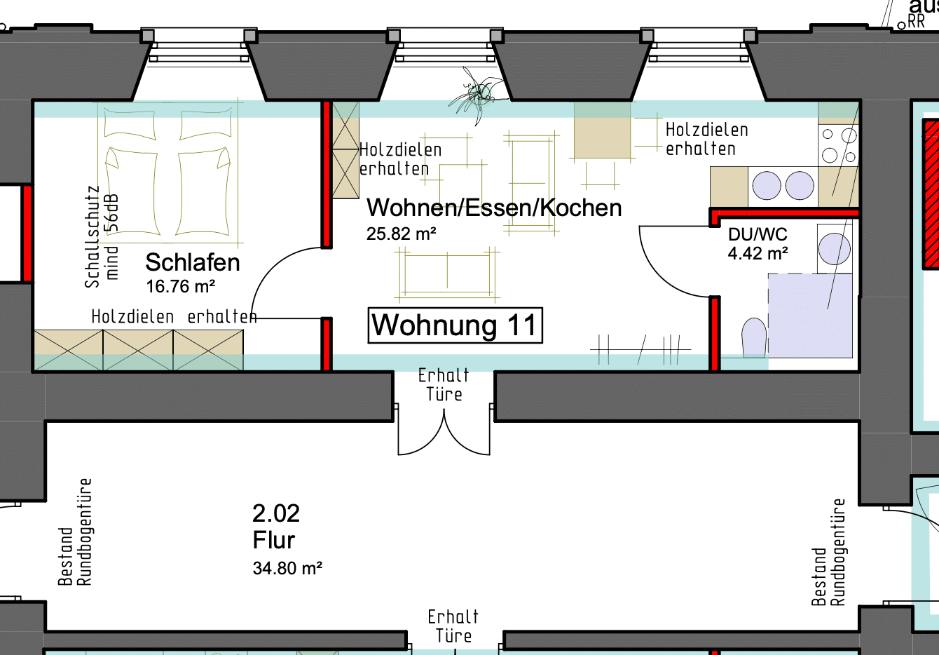 Wohnen im Schloss Messelhausen Sanierte 2-Zimmer-Wohnung (11), 97922 Lauda-Königshofen